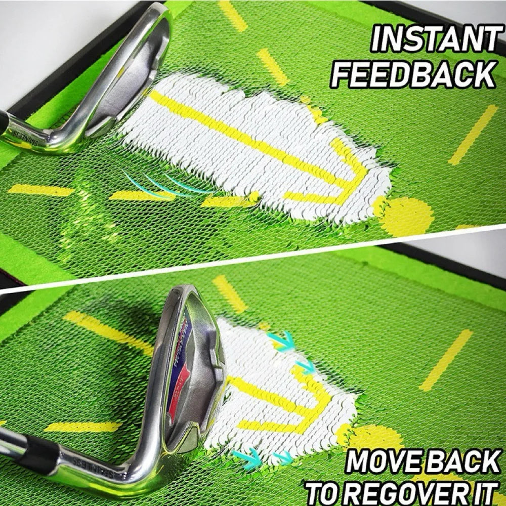 Golf Strike Mat Bead Display Track Beginner Training Trace Detection Pad Swing Exerciser Vue
