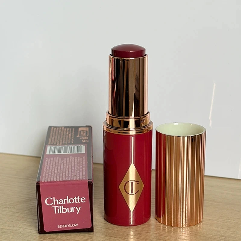 Charlotte Hot Tilbury Shiny Plump Lip Gloss Lasting Moisturizing Makeup Double Color Powder Blusher Easy To Color Blush Stick Vue BerryGlow
