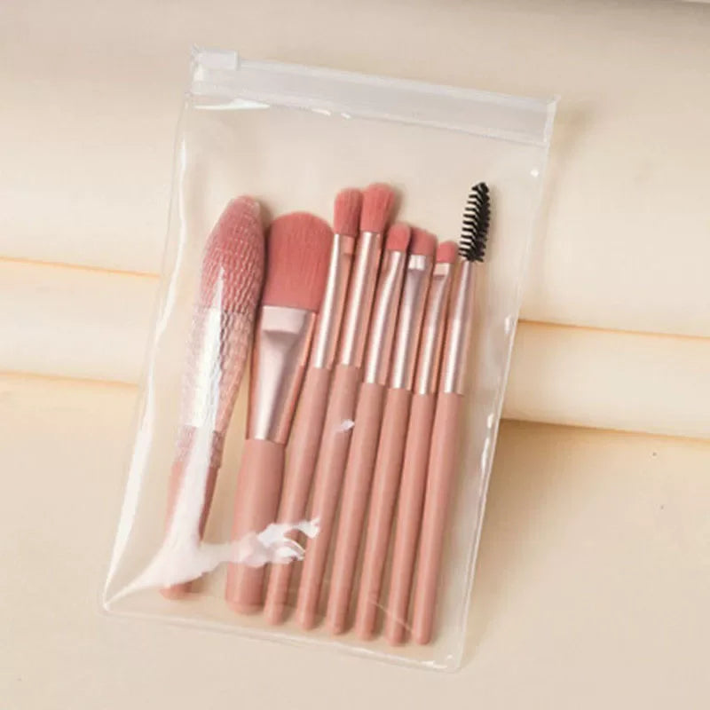 Soft Fluffy Makeup Brushes Set for Cosmetics Foundation Blush Powder Eyeshadow Kabuki Blending Makeup Brush Beauty Tool 8Pcs/Lot Vue