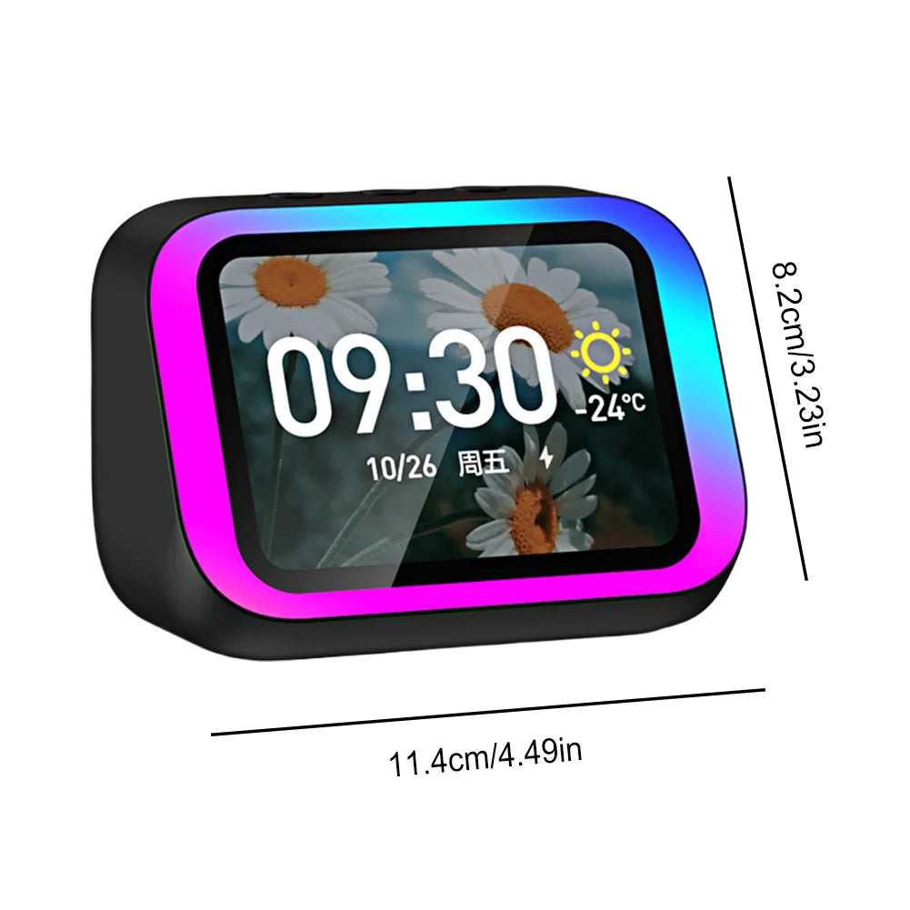 4.0 TFT Screen AI Voice Smart Speaker 5W Speaker 7-Color Light Bluetooth 5.4 Hands-Free Call/E-Photo Album/Weather Alarm Vue