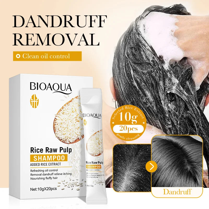 A Box of 20 Rice Puree Hair Treatments, Which Purifies and Controls Oil and Dandruff, While Nourishing and Improving Hair Texture, Making Hair Light, Fluffy, Soft, and Shiny Vue