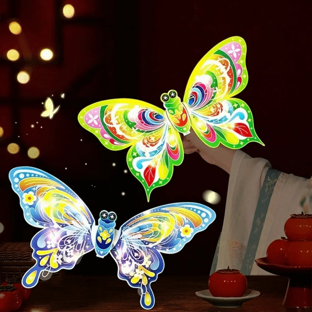 Handmade Mid-Autumn Festival Lantern DIY Material Bag Paper Handheld Glowing Lantern with LED Light Chinese Style Vue
