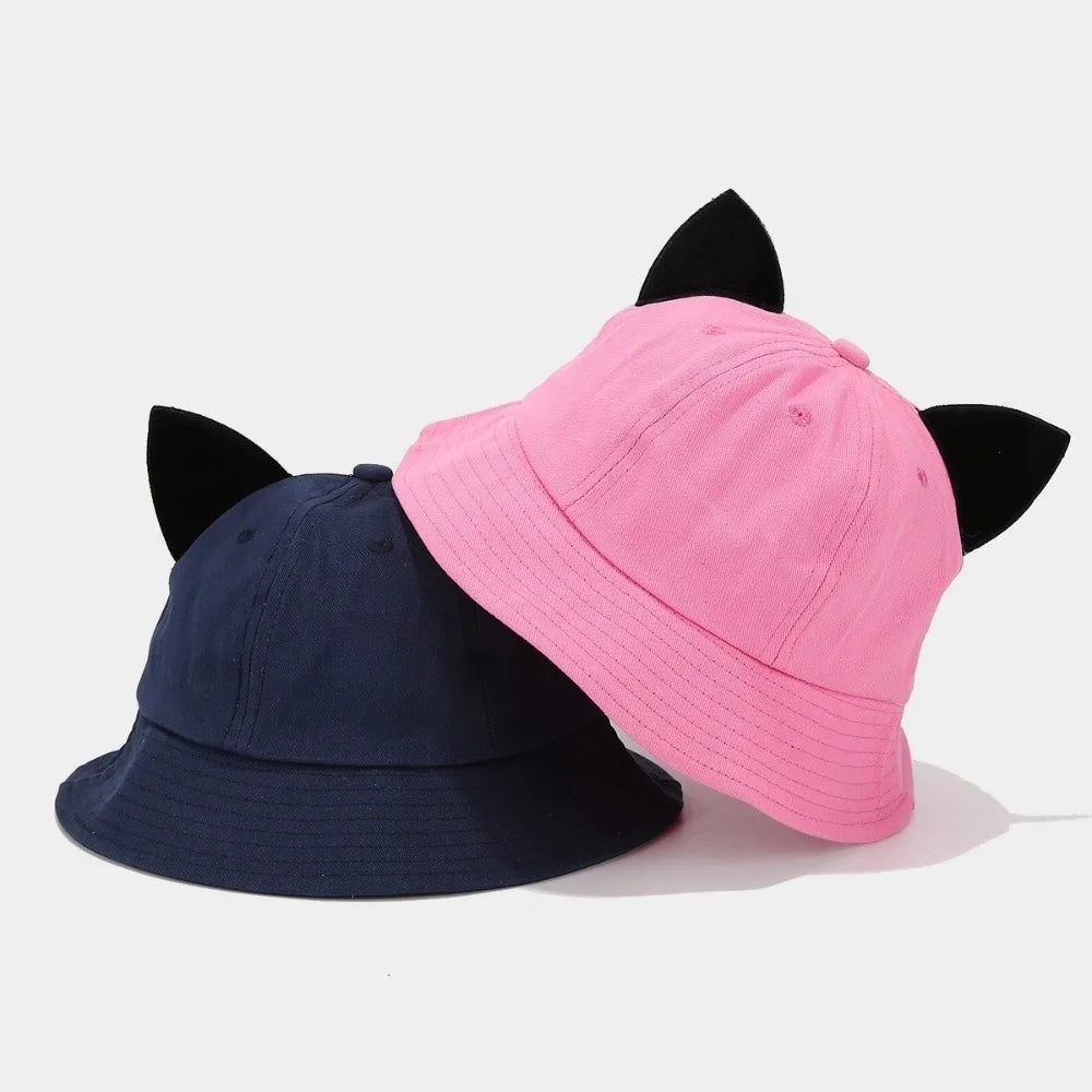 Fashion Cotton Cat Ears Hat Cute Ear Sun Protection Basin Breathable