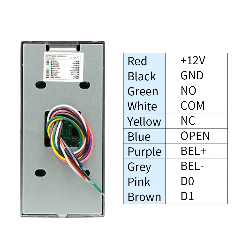IP67 Waterproof RFID Metal Keypad Reader 1500 Users 125KHz EM Card Door Access Control System with Backlight for Commercial/Indu Vue