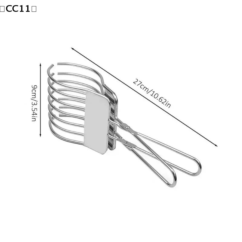 1 Pcs Stainless Steel Roast Meat Bread Cutting Tongs Effortless Slicing Food Holder Handheld Cheese Cutter Supplies〔CC11〕 Vue