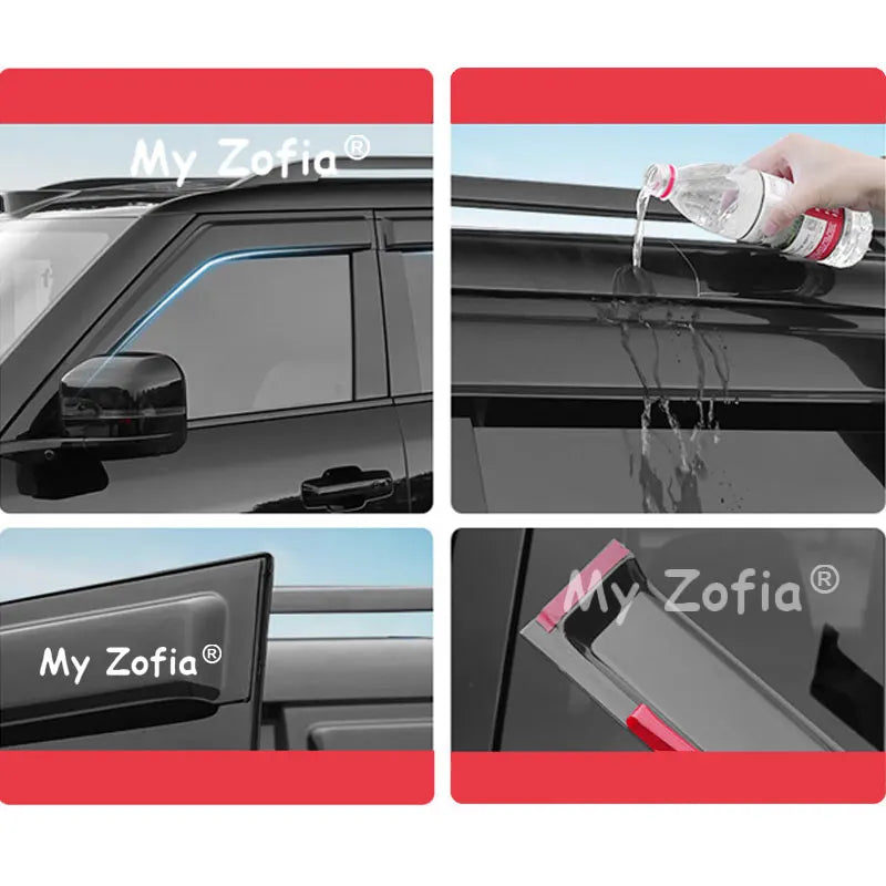 Car Side Window Visor Awning Shelter Sun Rain Deflector Guard Weather for BYD Ti7 Leopard Titanium 7 2025 2026 Accessories Vue