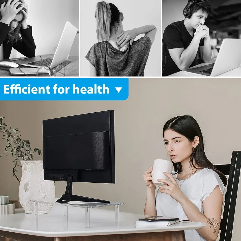 Monitor Stand, Monitor Stand Riser, Laptop Stand for Desk, Laptop Riser, Desk Organizer for Monitor, 15.6" Laptop, PC, Printer Vue