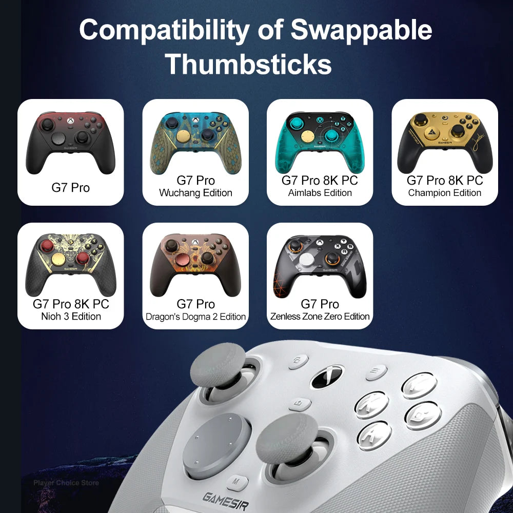 GameSir G7 Pro Carrying Case for G7 Pro 8K Aimlabs Champion Nioh 3 Series Wuchang Edition with 3 Pairs Swappable Joysticks Caps Vue