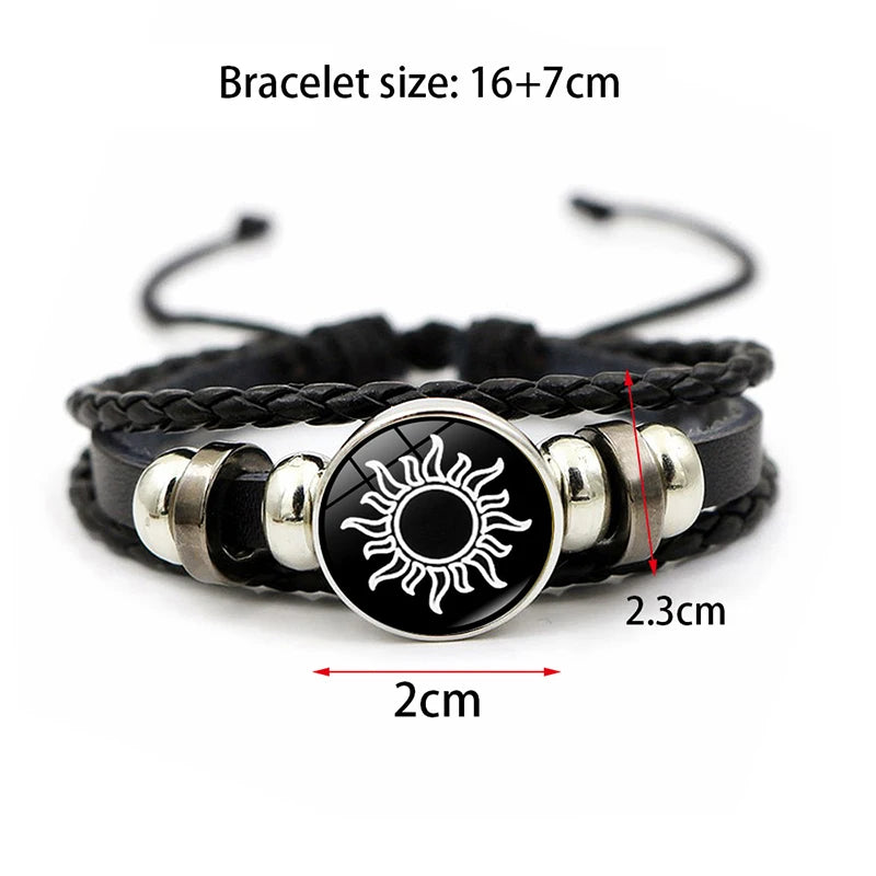 2Pcs Sun Moon Adjustable Black Braided Bracelet Luminous Couple Bracelets Friendship Fashion Romantic Jewelry Birthday Gifts Vue