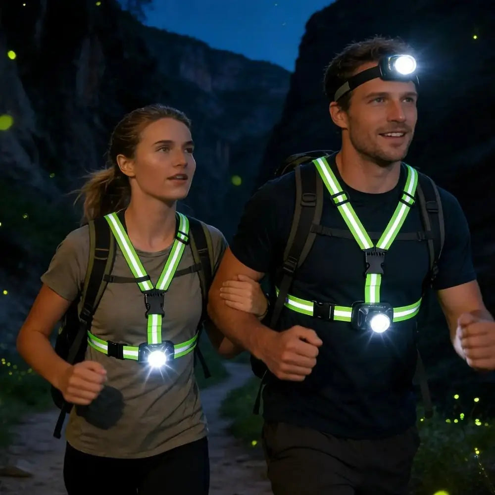 Adjustable Strap Chest Light Soft Light Lightweight Design Running Lamp Long Battery Life Bright Illumination Vue