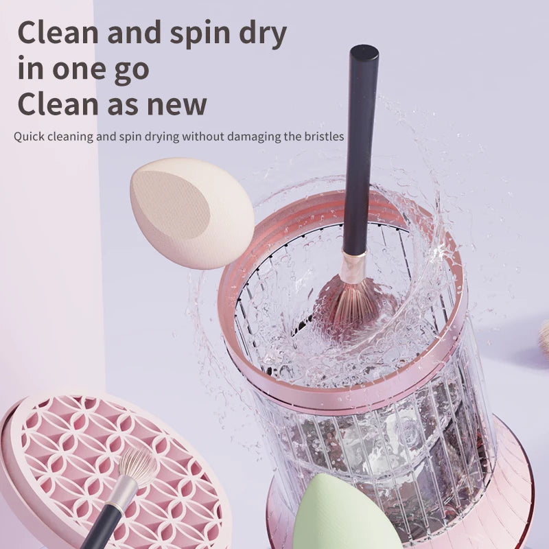Rechargeable Makeup Brush Cleaner Machine Multifunctional Cleaning Drying Tool Vue