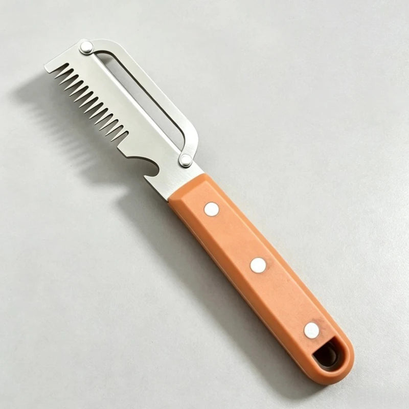 1PC Multi Functional Stainless Steel Scallion Peeling Knife Durable Kitchen Handle Tool for Home Vegetable and Food Prep Vue A1