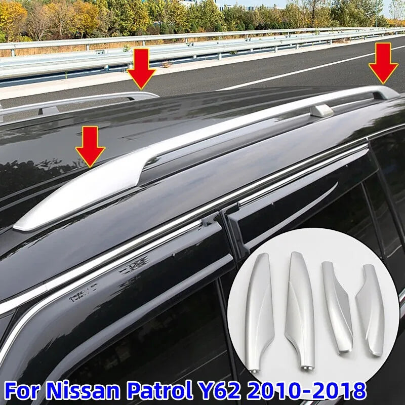 4Pcs Car Roof Luggage Rack Cover Roof Rack Corner Protector Accessories for Nissan Patrol Y62 2010-2018 Vue
