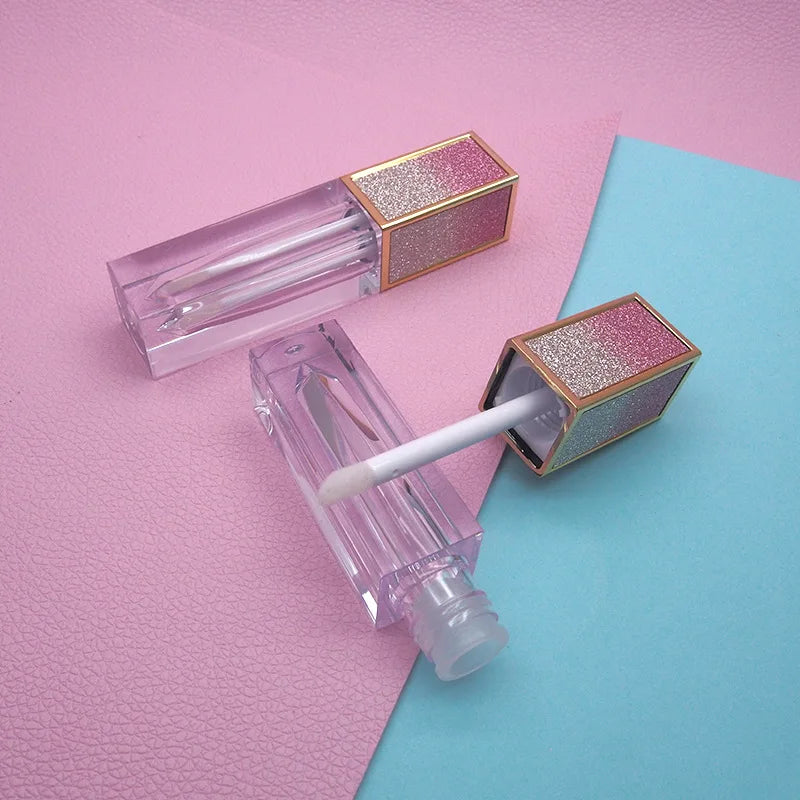 Lip Gloss Tube Custom Logo Square Luxurious Makeup Container Liquid Blush Glaze Empty Tube Lipgloss Base Packaging 4.5ml Vue