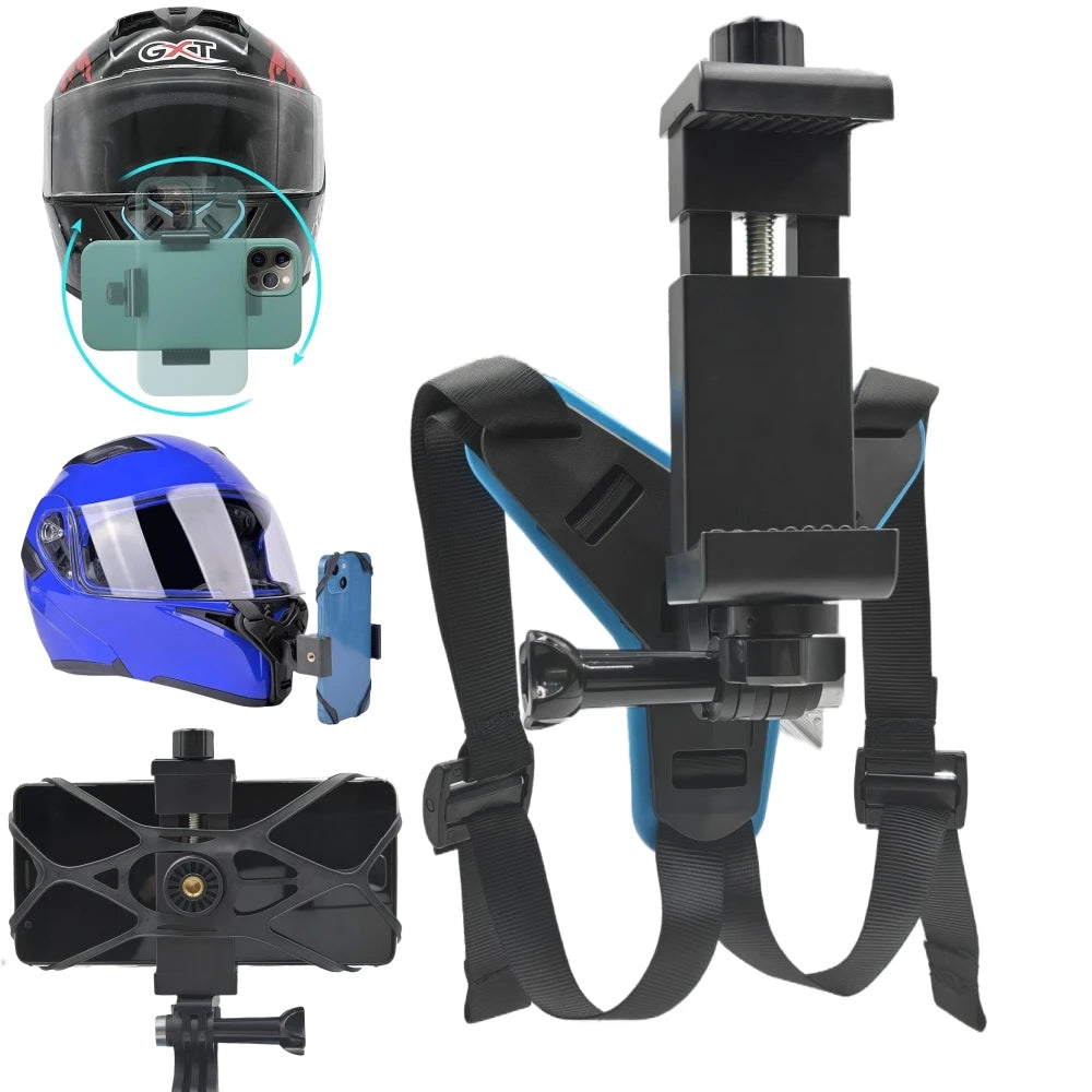 Helmet Phone Stand Mount Holder Motorcycle Holding Clip For GoPro Hero 13 12 11 Dji Action 5 Pro Camera Accessories Vue