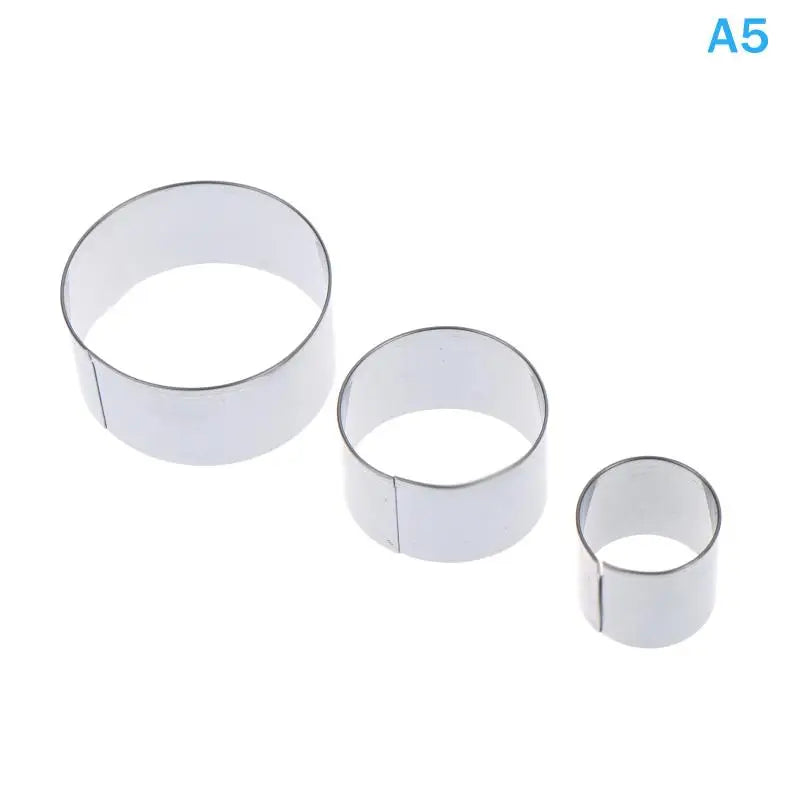 Heart and Flower Cookie Cutters 3 Size Stainless Steel Fondant Molds Set for Cake Decorating Creative Baking Vue Round