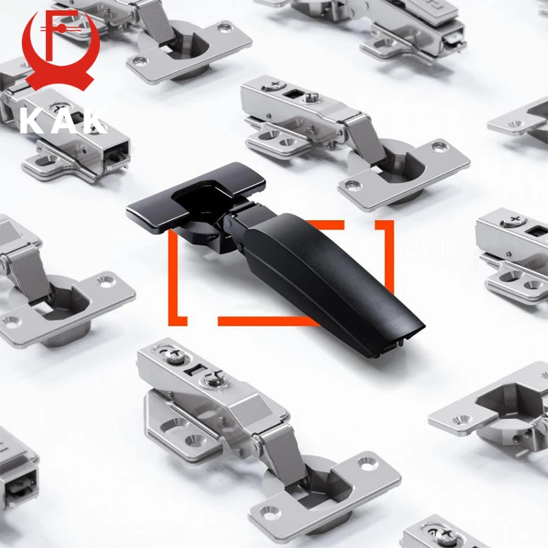 KAK 2PCS Hidden Hydraulic Kitchen Hinges Black Soft Closing Cabinet Door Hinge Damper Cupboard Door Hardware Furniture Hinges Vue Default Title