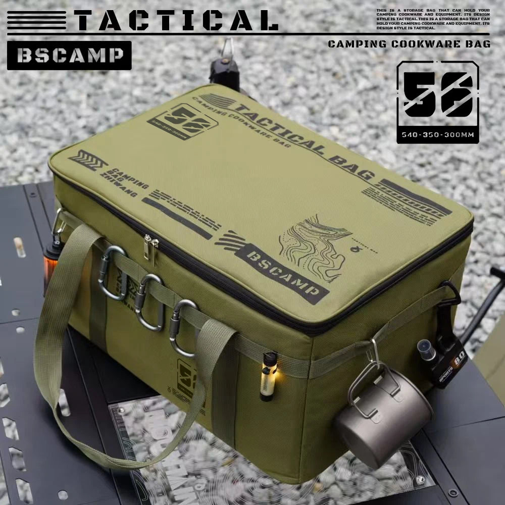 Insulated Waterproof Tactical Camping Bag Foldable Outdoor Picnic Storage Box Large Capacity 56L Cooler for Field Cookware Vue