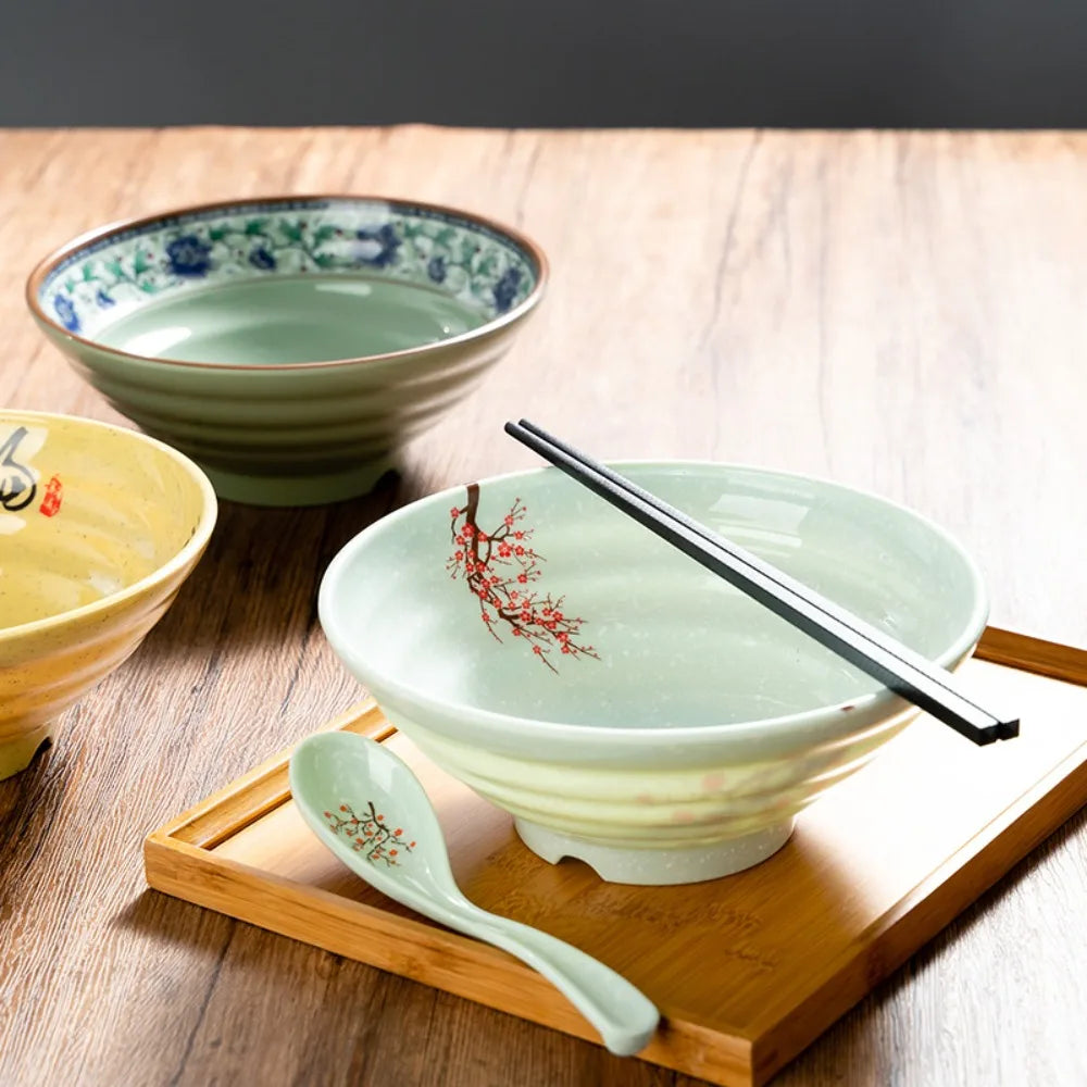 Commercial Imitation Ceramic Melamine Ramen Bowl Japanese-style Large Capacity Noodle Bowl Anti-fall Soup Bowl Hotels Vue