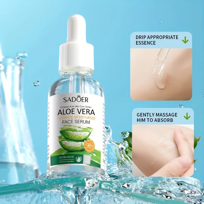 Aloe Vera Facial Moisturizing and Firming Essence, Containing Aloe Vera Extract, Niacinamide, Sodium Hyaluronate and Other Skin-Beneficial Ingredients, Is Suitable for the Care of Dry, Rough, and Dull Skin in Light Beige Skin Vue