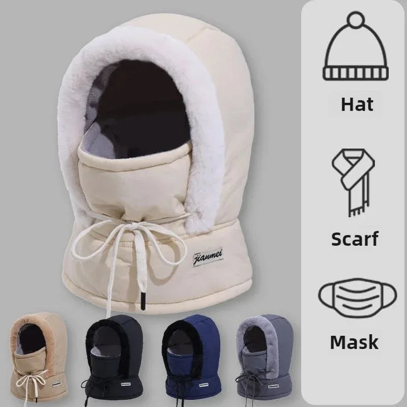 Autumn Winter Unisex Ski Hat Trapper Hat with Ear Flaps Thickened Warm Fleece Lined Cap for Outdoor Cycling Hiking Vue