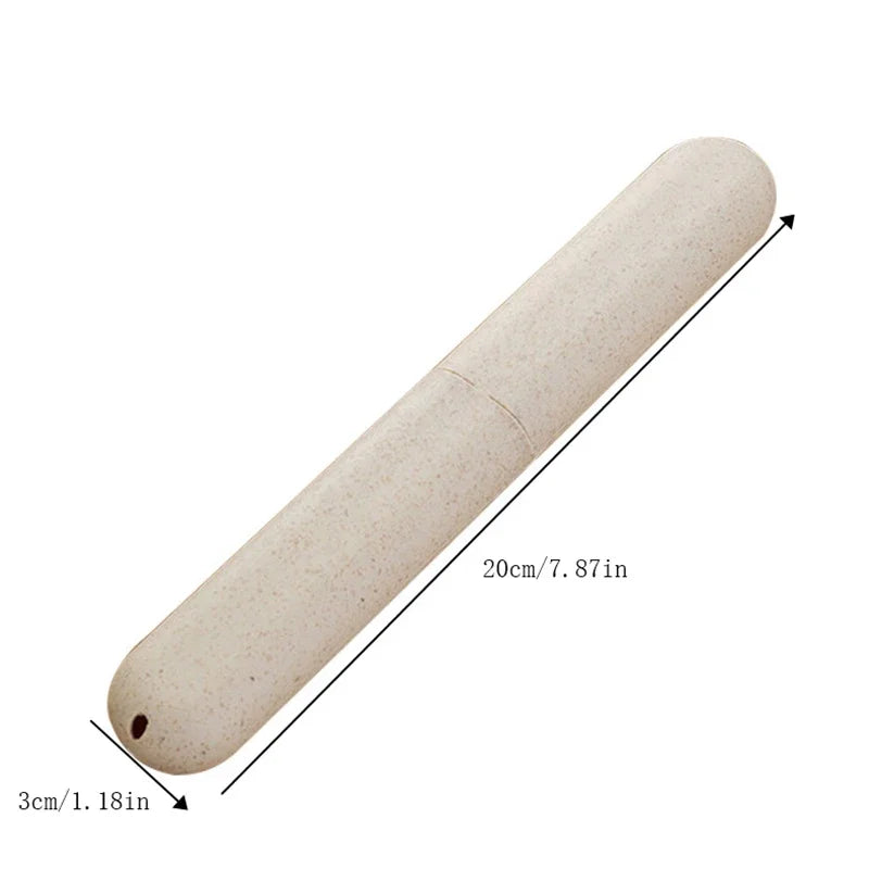 Portable Travel Camping Toothbrush Tube Box Cover Water Filter Anti-Dirty Bathroom Accessories Wheat Straw Storage Box Vue