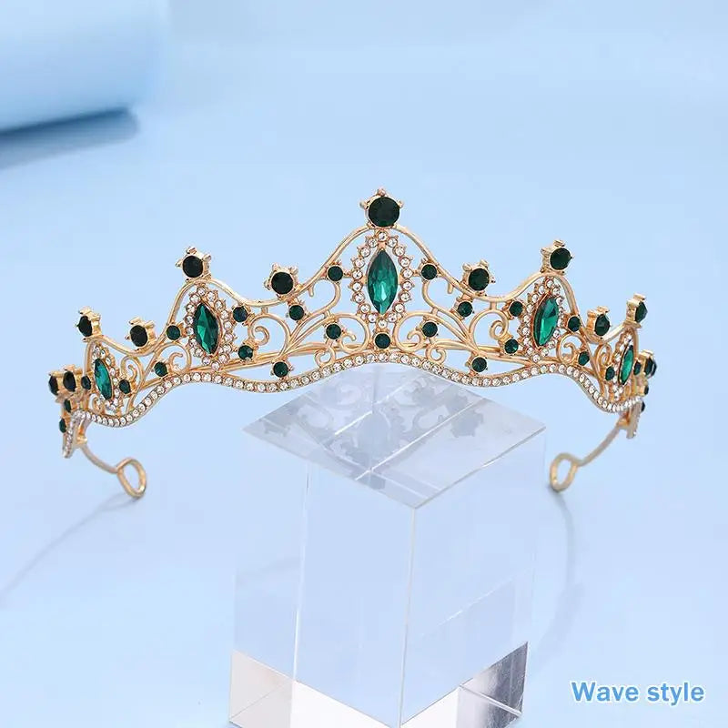 Wedding Hair Tiara Crystal Bridal Tiara Crown Silver Color Diadem Veil Tiaras Wedding Hair Accessories Headpieces Head Jewelry Vue A11