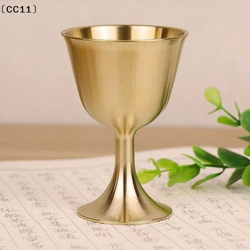 S M L Vintage Brass Mug Red Wine Glass Good Gloss Copper Portable