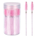 100-Pack Disposable Mascara Wands & Eyebrow Brushes with Container Mascara Wand Set Vue Pink