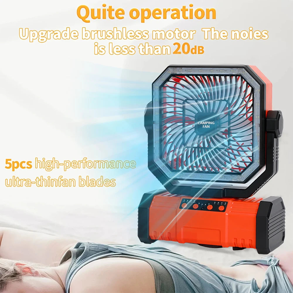 10000mAh Multifunctional Outdoor Camping Fan With Bluetooth Speaker Suitable For Outdoor Camping And Picnicking Vue