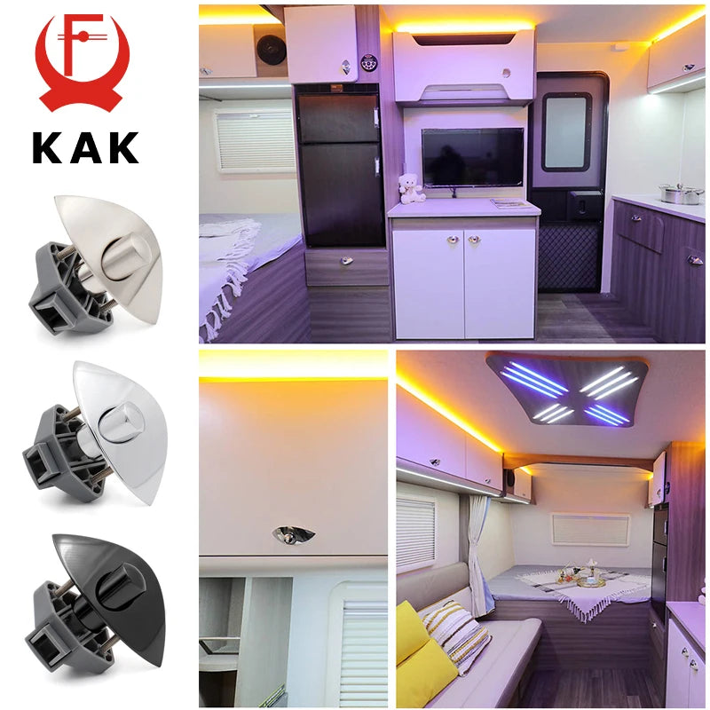 KAK Push Button Lock 20mm Silver RV Camper Car Drawer Latch Locks Keyless Furniture Lock for Motorhome Cabinet Door Hardware Vue