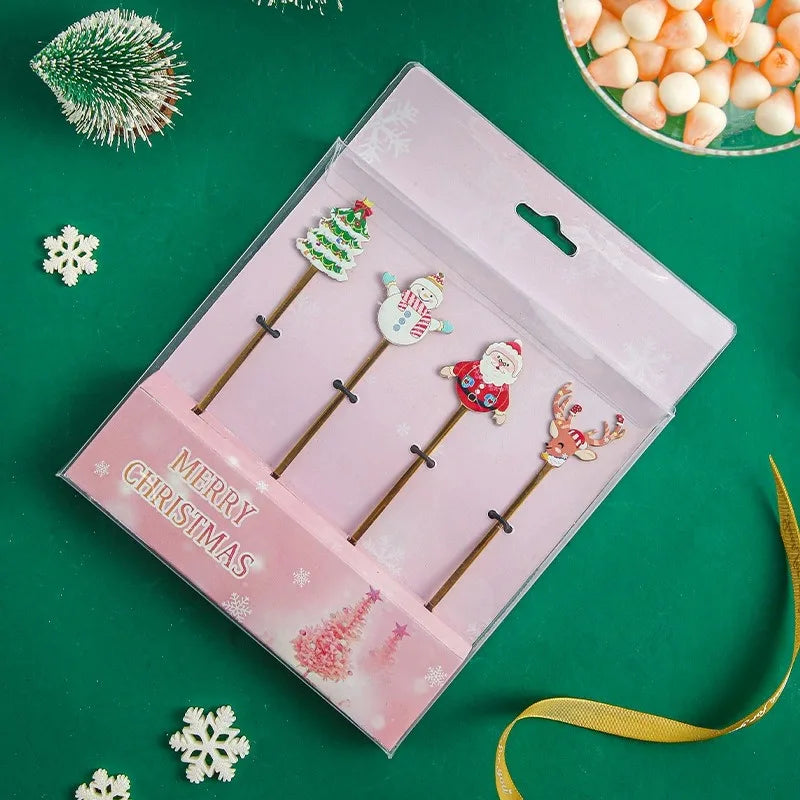 1-10PC Christmas Stainless Steel Cutlery Coffee Stirring Spoon Santa Claus Dessert Spoon Kitchen Utensils Holiday Gift Tableware Vue
