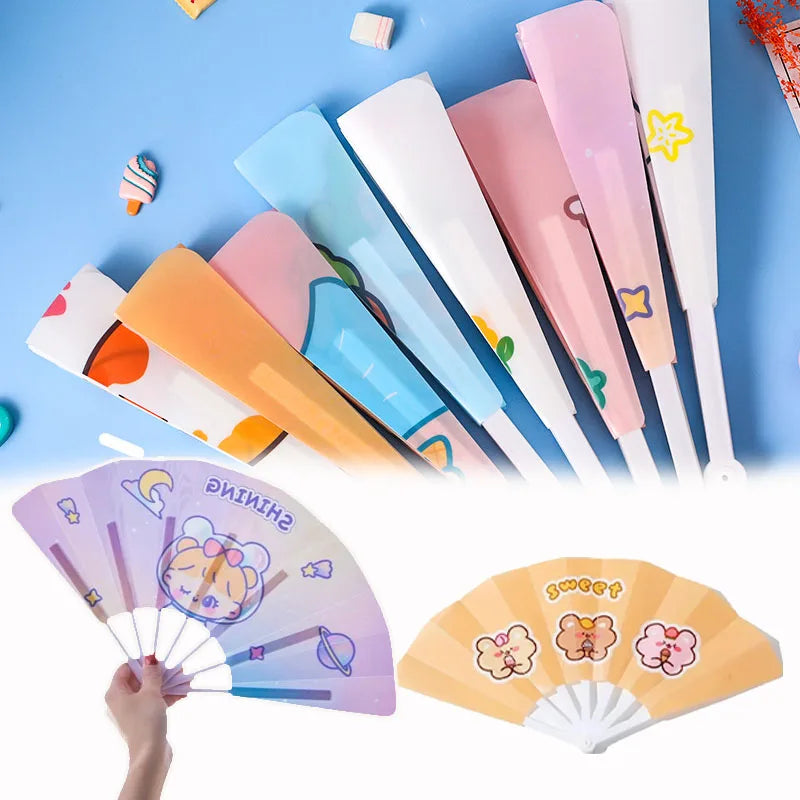 1-50PCS Fold Cartoon Hand Fan Portable Mini Folding Fan Pocket Size Summer Cooling Cute Novelty Gift for Travel Office Party Vue