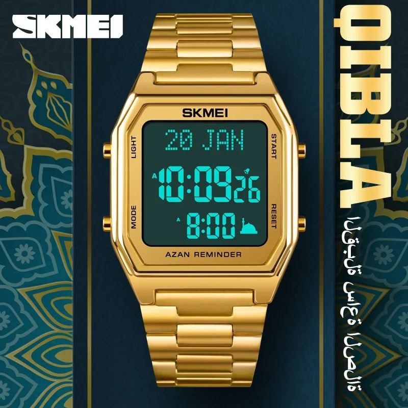 SKMEI 1763 Men's Digital Watch – Qibla & Hijri Calendar Digital Sport Watch Vue