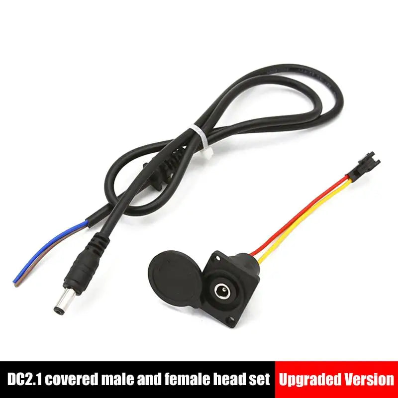 Electric Bike Charging Plug DC2.1 2.5 for 36V 48V Li ion Battery Round Shape Quick Attach Combo for Cycling Enthusiasts Vue DC21 set