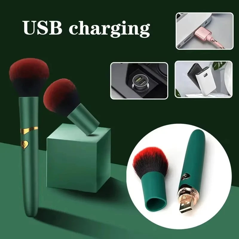 2 In 1 Electric Multi-Function Soft Fluffy Portable Foundation Brush Vibration Makeup Brush Rechargeable Detail Makeup Tools ﻿ Vue