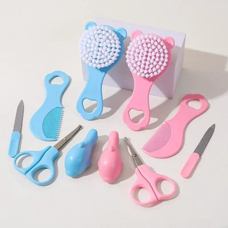 Baby Health Care Hair Brush Comb 5 Piece set for Infants Kids Including K1MA & Nails Trimmer Newborns Grooming Set Vue