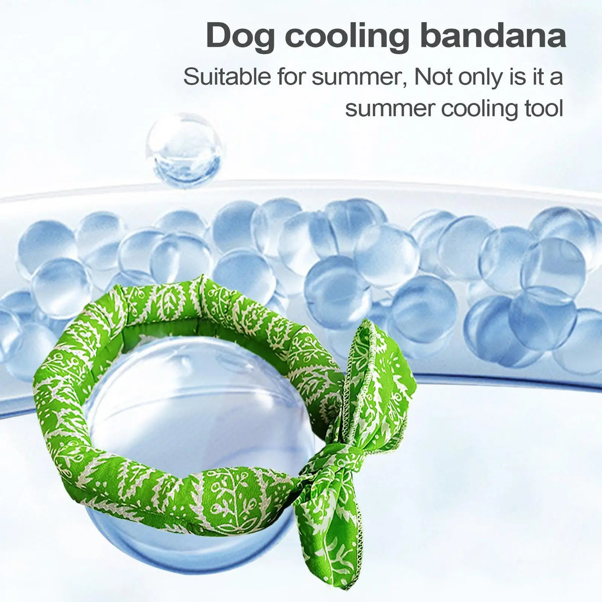 100CM Instant Cooling Dog Bandana, Absorbent Ice Towel Scarf Wrap, Reusable Pet Cooling Scarf for Small Medium Large Dogs Cats Vue