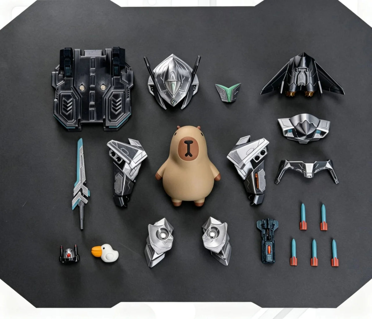 DIY Capybara Mecha Action Figure | Detachable Armor Robot Model Collectible Action Figure Vue A