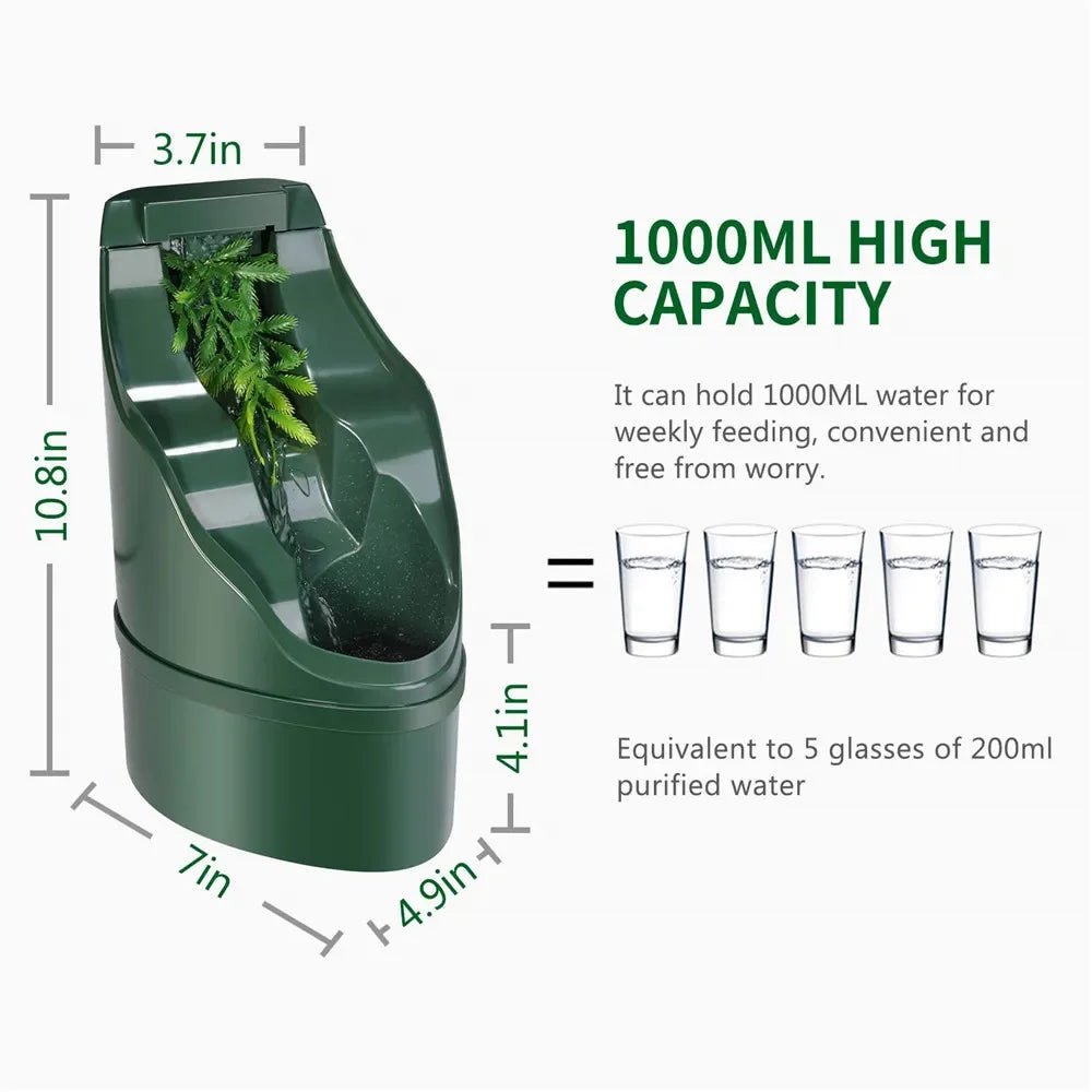 Automatic Reptile ABS Drinking Fountain Filter Feeding Drinkers Chameleon Lizard Terrarium Drinking Fountain Water Dripper Vue