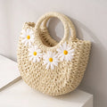 Fashion Hand-woven Straw Beach Bags Women Handmade Moon Basket
