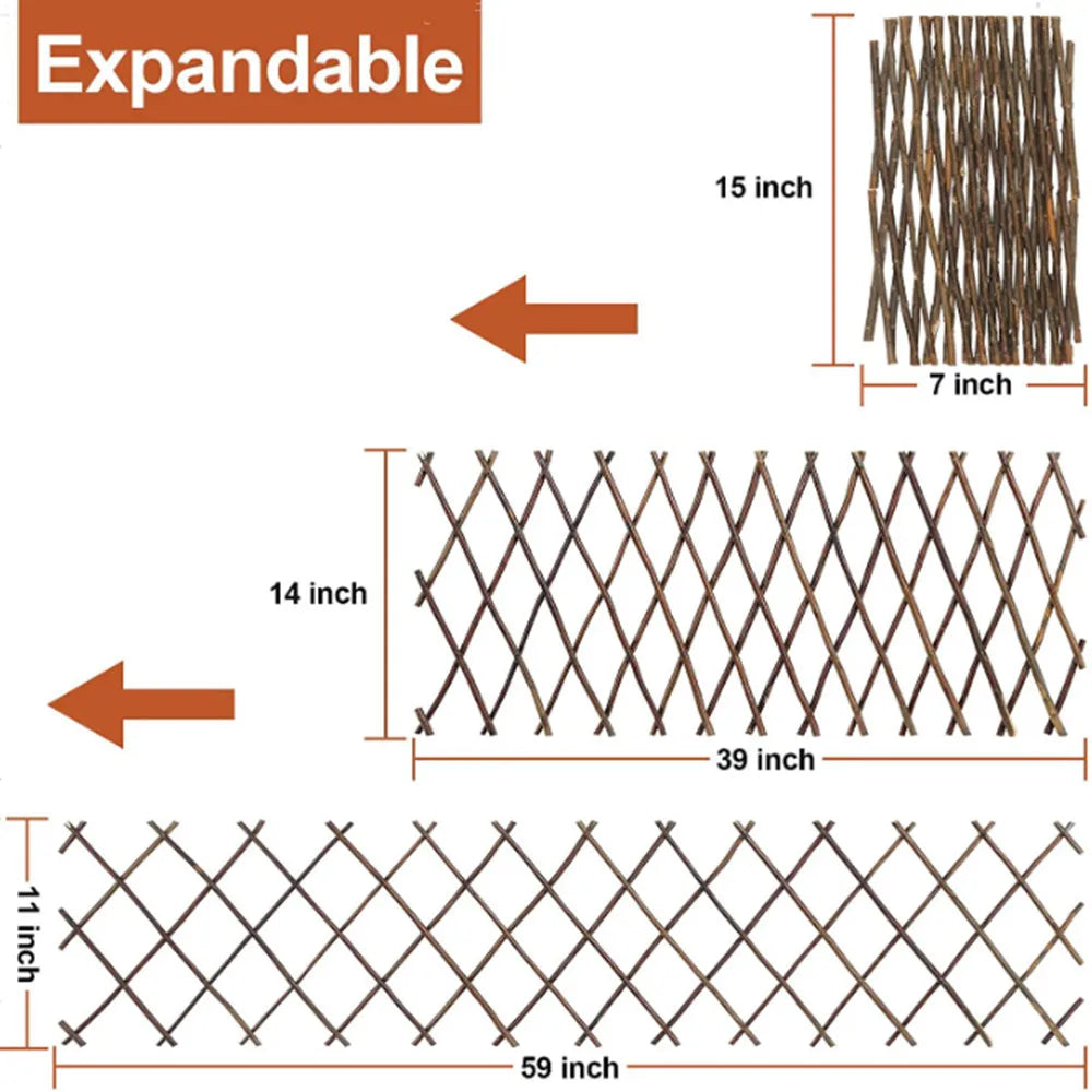 Expandable Plant Climbing Lattices Trellis Fence Screen Willow Fencing for Climbing Plants Support Vue
