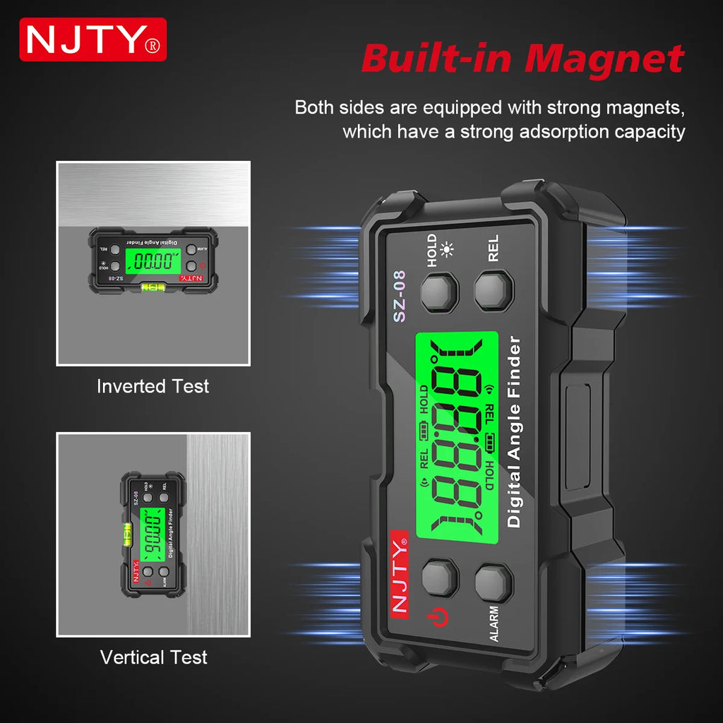 Digital Angle Gauge With Level Bubble Magnetic Electronic Protractor Inclinometer Goniometer Angle Finder Level Box DIY Tools Vue