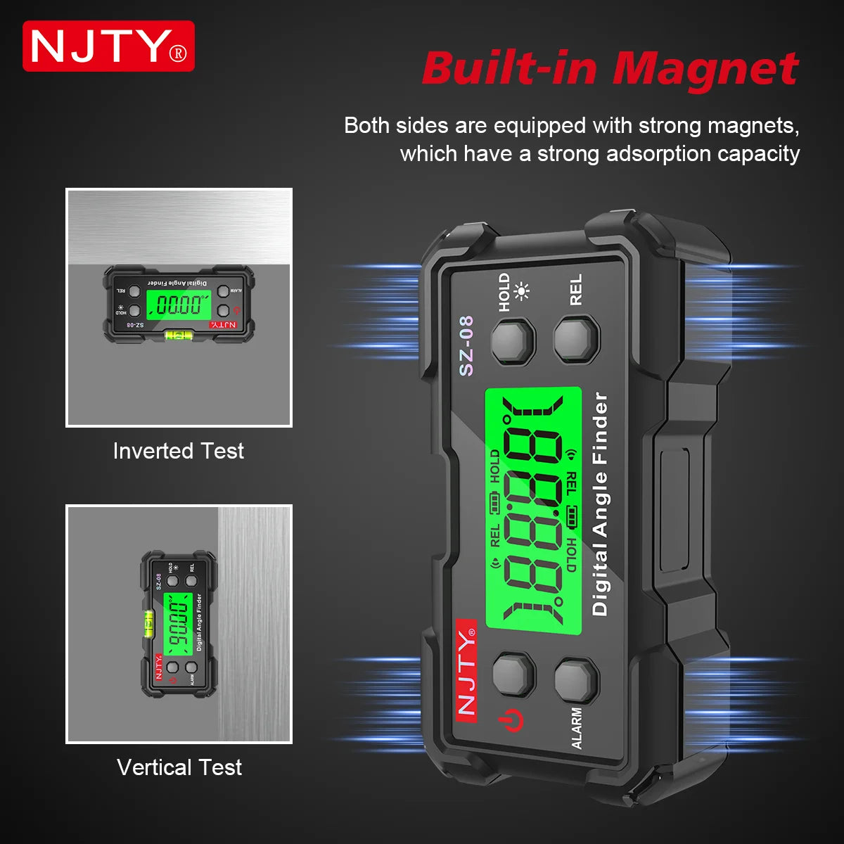 Digital Angle Gauge With Level Bubble Magnetic Electronic Protractor Inclinometer Goniometer Angle Finder Level Box DIY Tools Vue