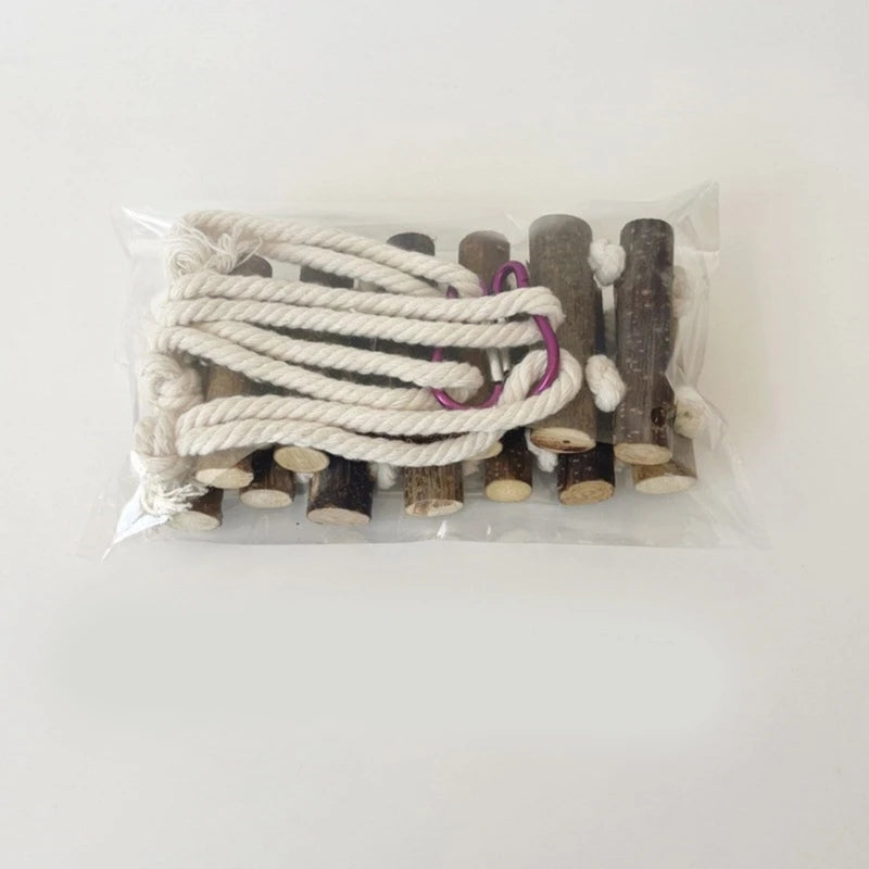 5-Pack Parrot Cage Toys Wood Bead Hammock Swing for Birds Bird Cage Toy Set Vue