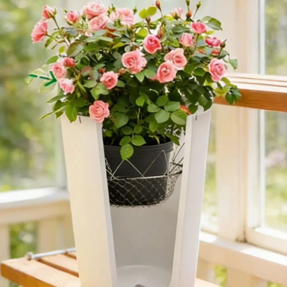 Stainless Steel Adjustable Planter Fillers Heavy Duty Rustproof Plant Pot Riser with Chains Hanging Basket Flowerpot for Outdoor Vue