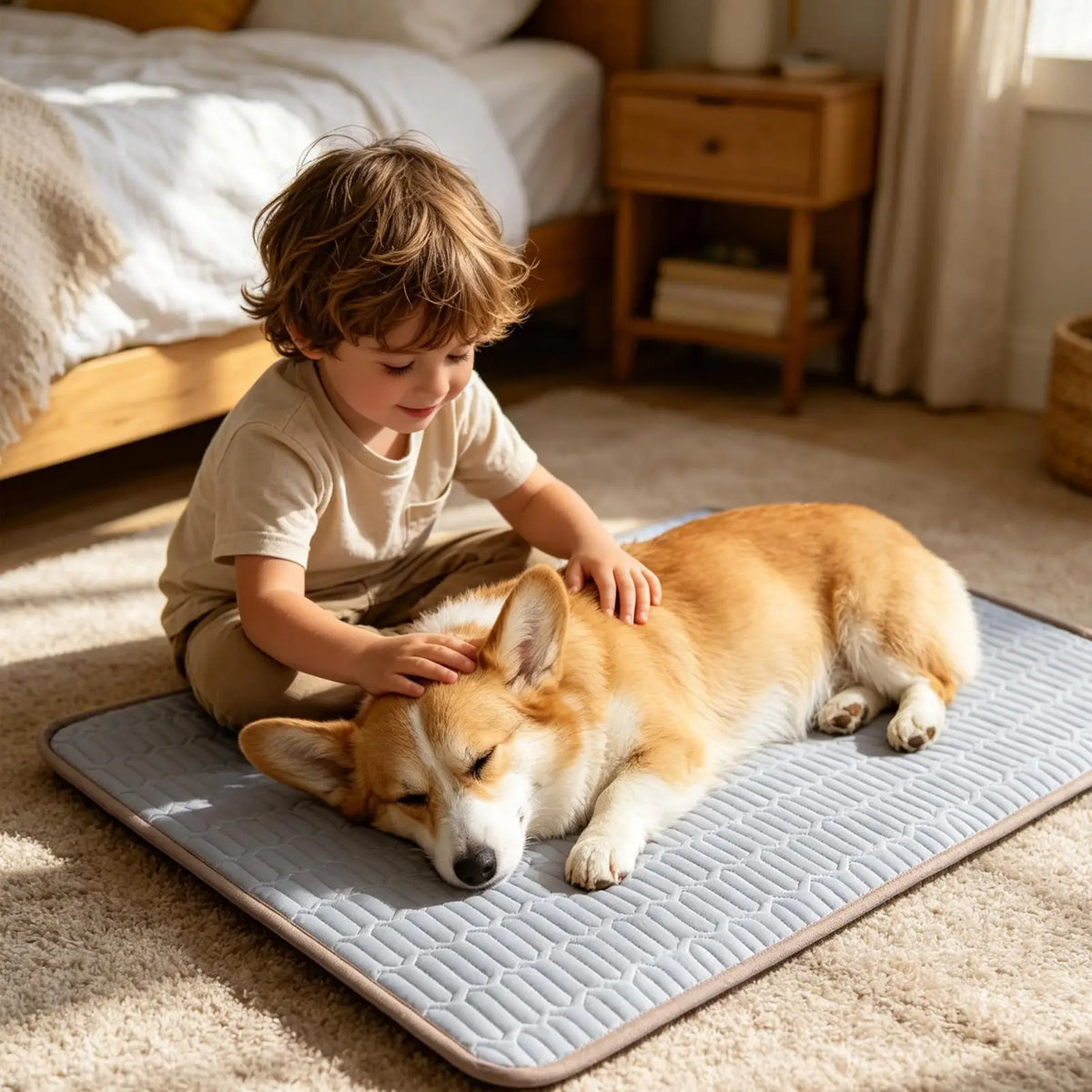 Breathable Non Slip Washable Folding Dog Cooling Mat Pet Bed for Sleep Nap Rest Relaxation Home Indoor Vue