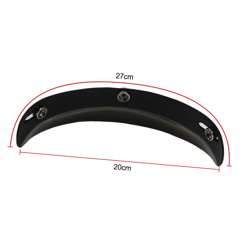 Universal Black 3-Snap Motorcycle Helmet Peak Lens Open Face Sun Shade Visor Shield Vue