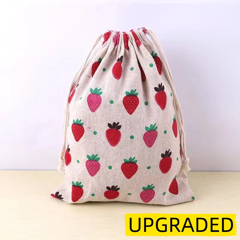 Cotton Linen Drawstring Pouch | Multi-Use Storage & Gift Bag Drawstring Storage Pouch Vue C UPGRADED S-14x16cm