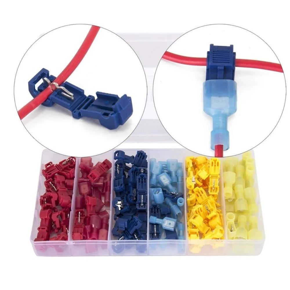 120pcs Peel-Free T-Tap Connector Efficient Wiring Insulated Wire Splicing Terminal Waterproof Clamp Type Quick Crimp Terminal Vue